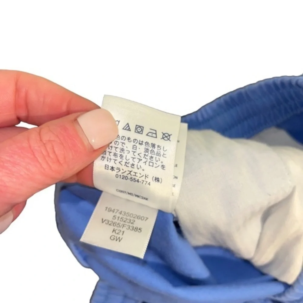 Lands End Mens Blue Elastic Waist Drawstring Deck Shorts Size L 36-38‎ #159